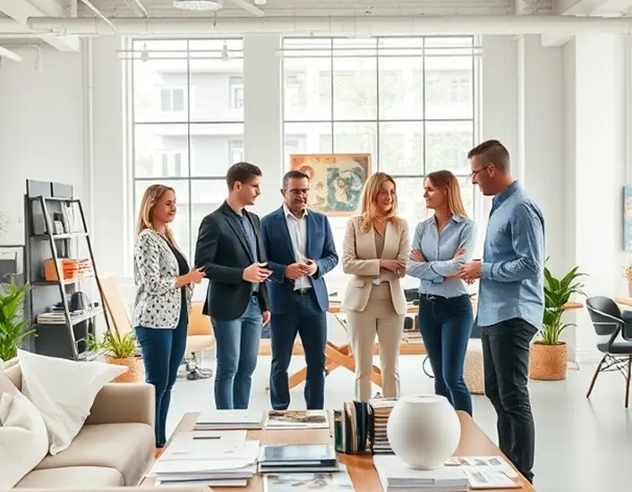 Our design team collaborating in the studio