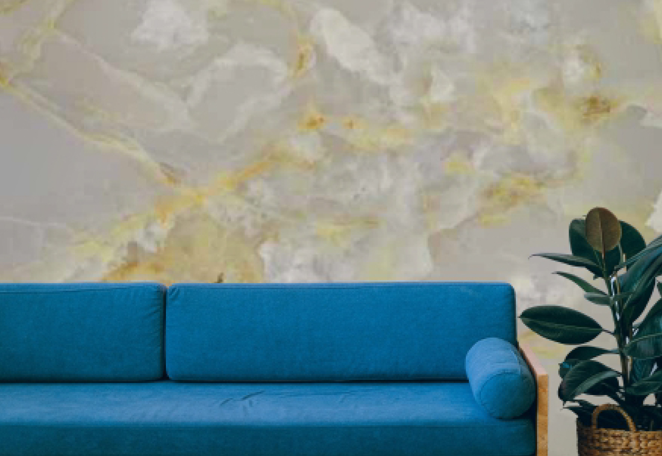 UV Marble Sheet 1203 – Golden Cloud Marble Texture