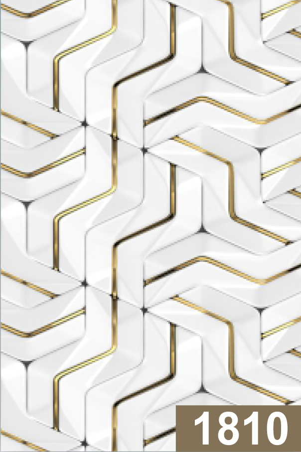 Digital Marble Design 1810 – White Zigzag Gold Accent Pattern