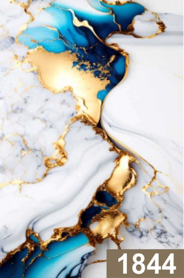 Digital Marble Design 1844 – Aqua Marble Splash with Gold Lava Veins