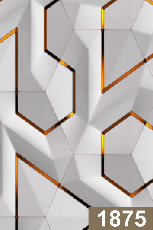 Digital Marble Design 1875 – Futuristic Hexa Block with Gold Inlay